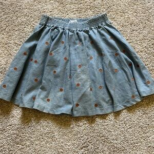 Kling Women’s Denim Polka Dot Flare Mini Skirt Size Small Embroidered